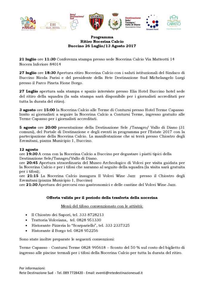 Ritiro-Nocerina-Programma