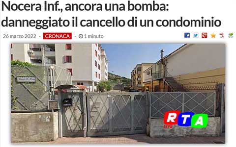 Nocera-Inf.,-ancora-una-bomba-danneggiato-il-cancello-di-un-condominio