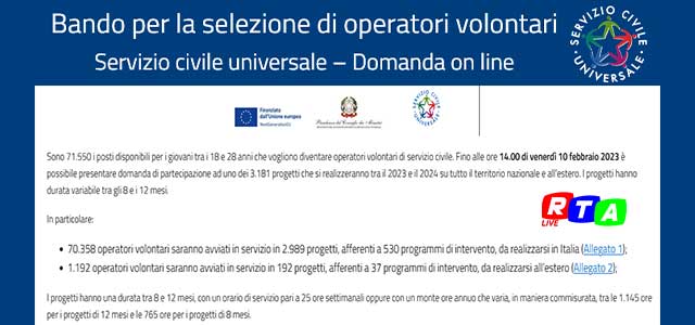 bando-servizio-civile-universale-RTAlive