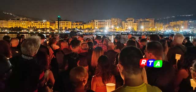 Fiaccolata per Manuel Cientanni, porto Masuccio salernitano