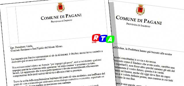 lettera-sindaco-di-Pagani-De-Prisco-al-Comitato-di-Sant'Egidio-del-Monte-Albino-RTAlive