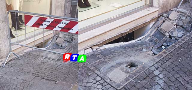 Salerno-corso-principale-sprofonda-RTAlive