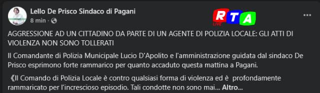 sindaco-de-prisco-pagani-rtalive