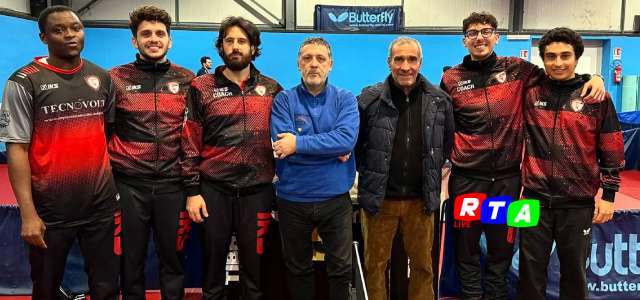 alt=Tennis tavolo Nocera torna al successo in B2: Bari sconfitto 5-2, agganciato il secondo posto in classifica