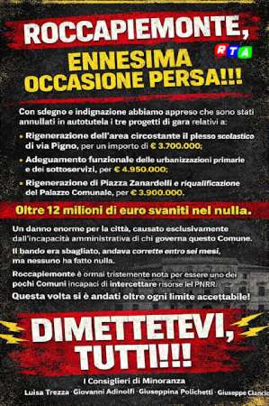 alt=Roccapiemonte, tre gare annullate in autotutela: oltre 12 milioni di euro persi