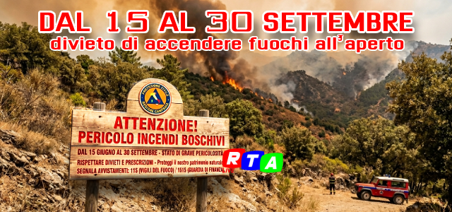alt=Incendi boschivi, in Campania scatta lo stato di grave pericolosità dal 15 giugno al 30 settembre