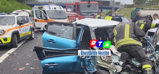alt=Incidente sulla A1 a Caianello, tre feriti gravi di Nocera: uno è un bimbo di tre anni