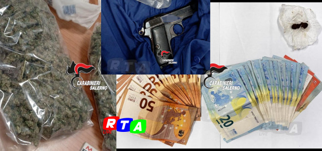 alt=Spaccio e armi, tre arresti tra Salerno e San Mango Piemonte