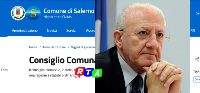 alt=Salerno, De Luca ufficializza la nuova Giunta