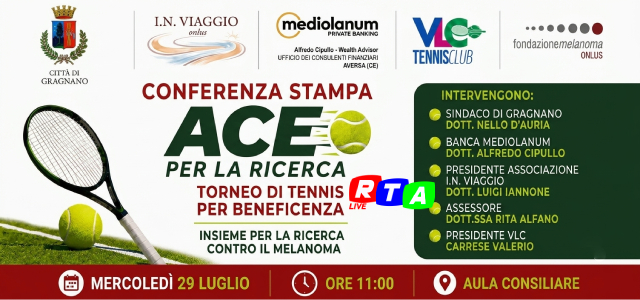 alt="Ace per la Ricerca", a Gragnano il tennis scende in campo per sostenere la lotta contro il melanoma