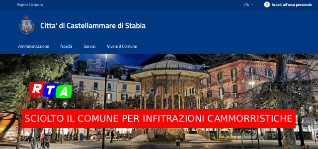 ALT=Castellammare di Stabia sciolta per camorra, il governo azzera il Comune RTAlive