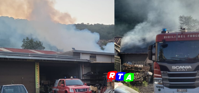 alt=Nocera, incendio in un deposito: danneggiata anche una vicina azienda RTAlive