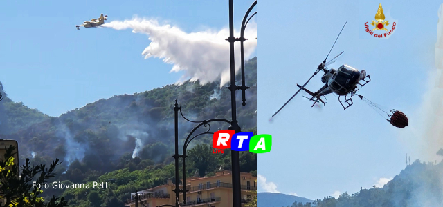 alt=Salerno, vasto incendio a Monte San Liberatore verso i quartieri storici della parte alta della città e l’Olivieri