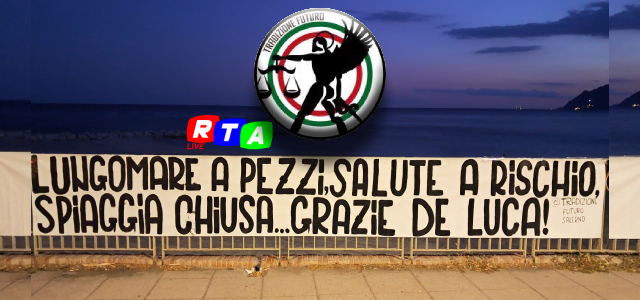alt=Spiaggia chiusa e lungomare nel degrado: la protesta di Tradizione Futuro contro Comune e Regione RTAlive