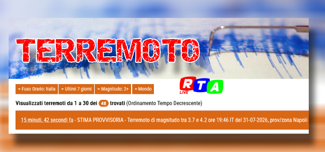 alt=Forte scossa di terremoto ai Campi Flegrei, avvertita anche a Napoli e nell'Agro nocerino